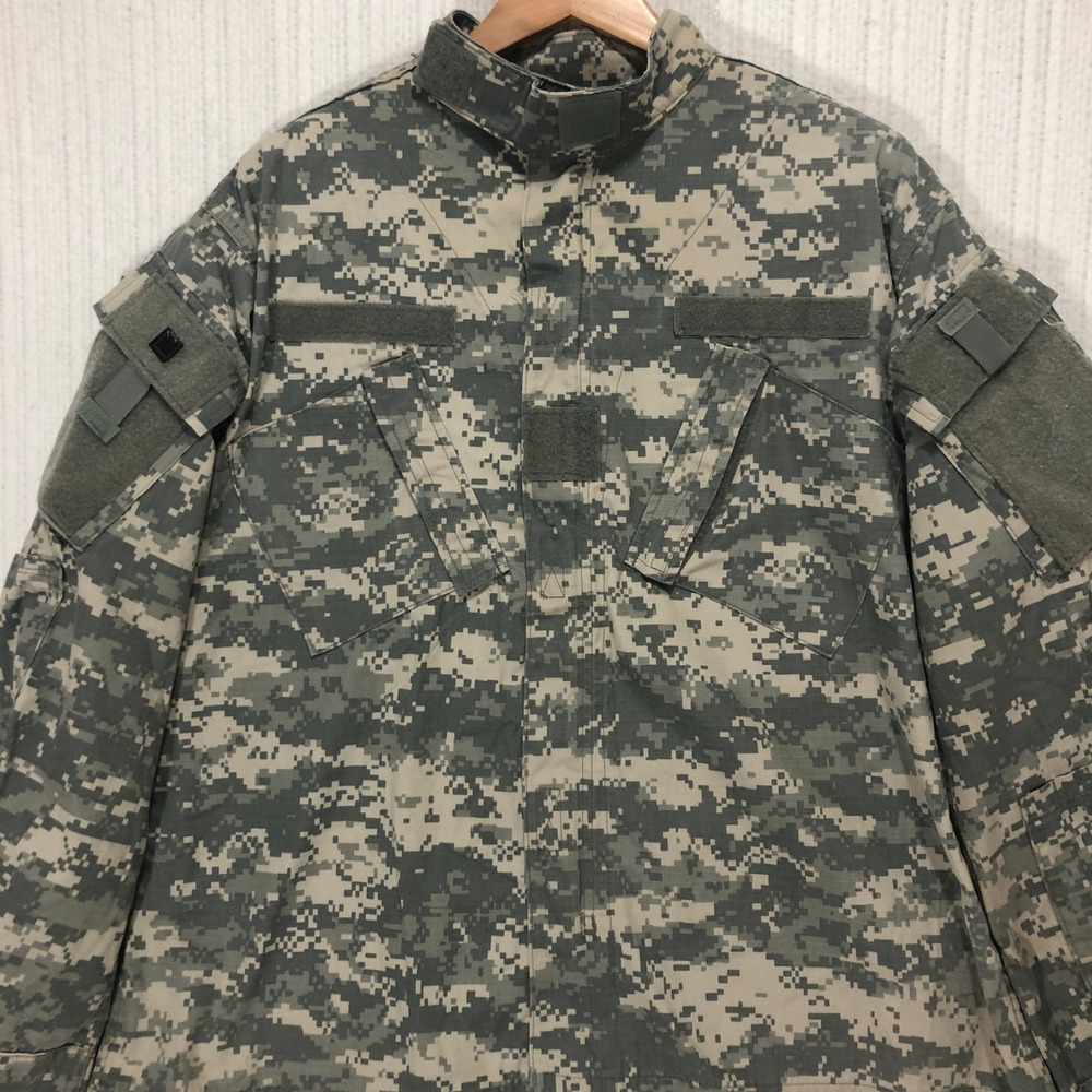 US Army Combat Uniform Jacket ACU Digital Camo Military Field Coat Mens Large